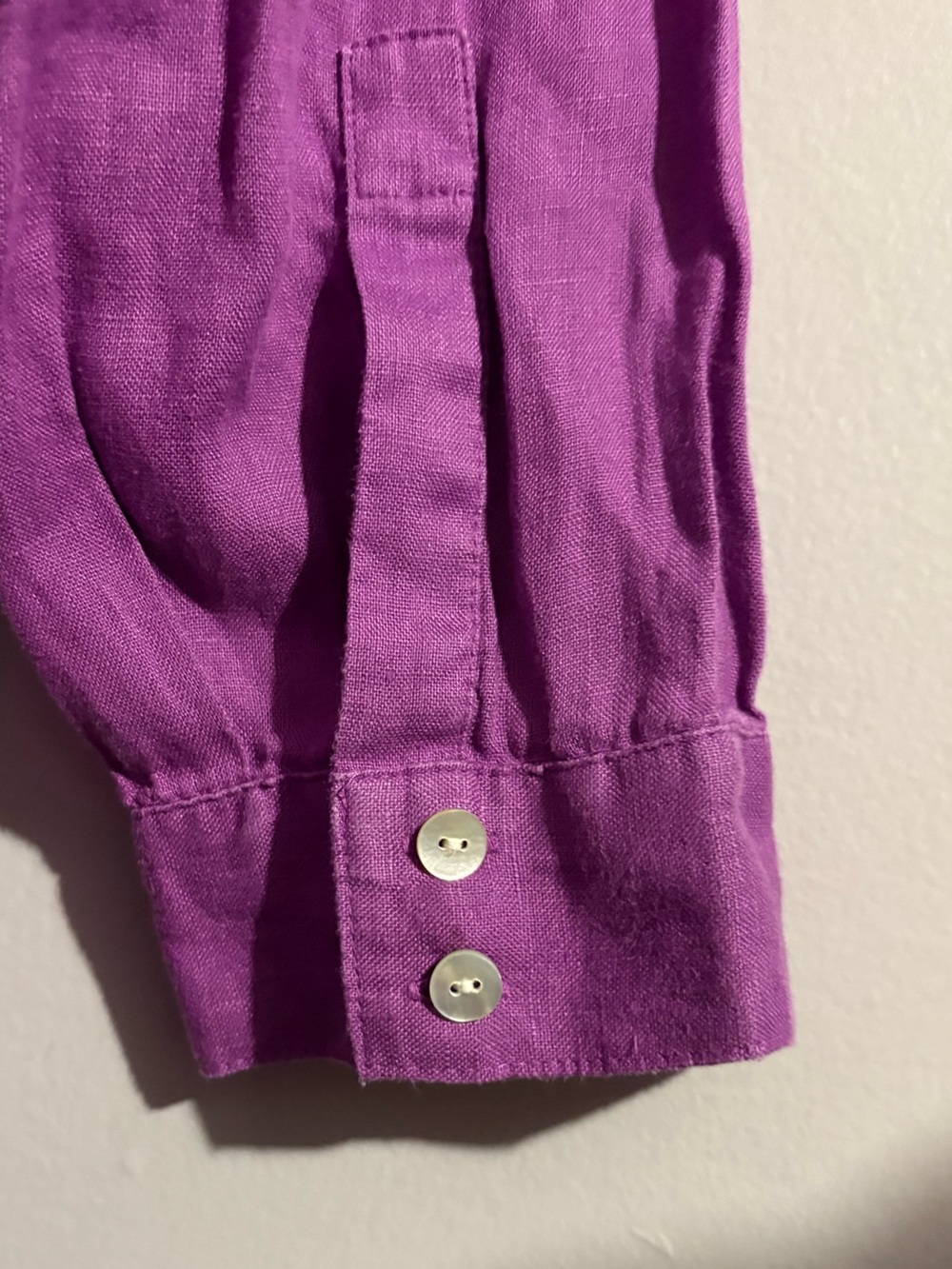 J Jill Love Linen Women’s 100% Linen Button Up Shirt In Sugarbeet Blouse Top - Picture 9 of 12